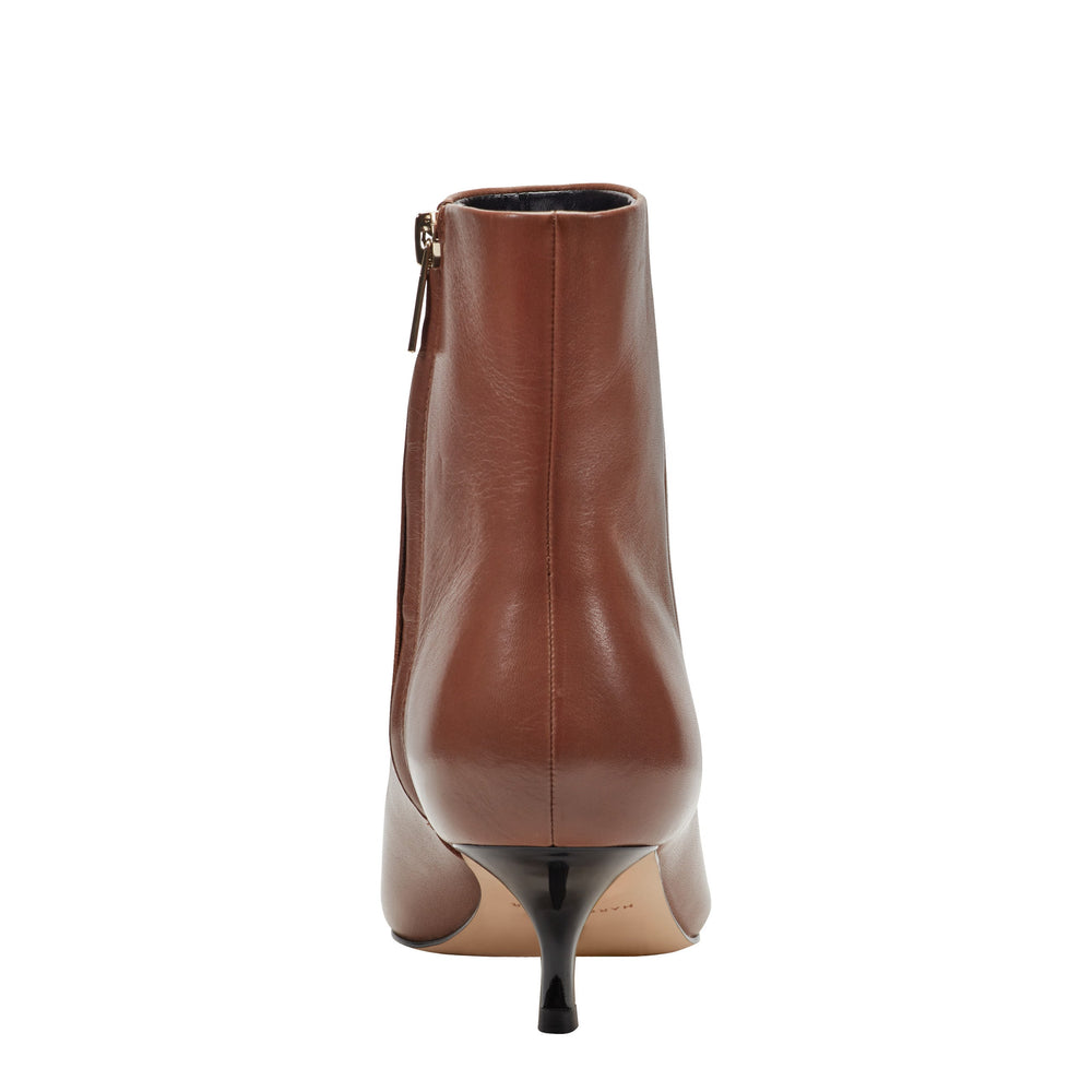 Marc Fisher Kiona Kitten Heel Ankle Bootie | Cognac Leather