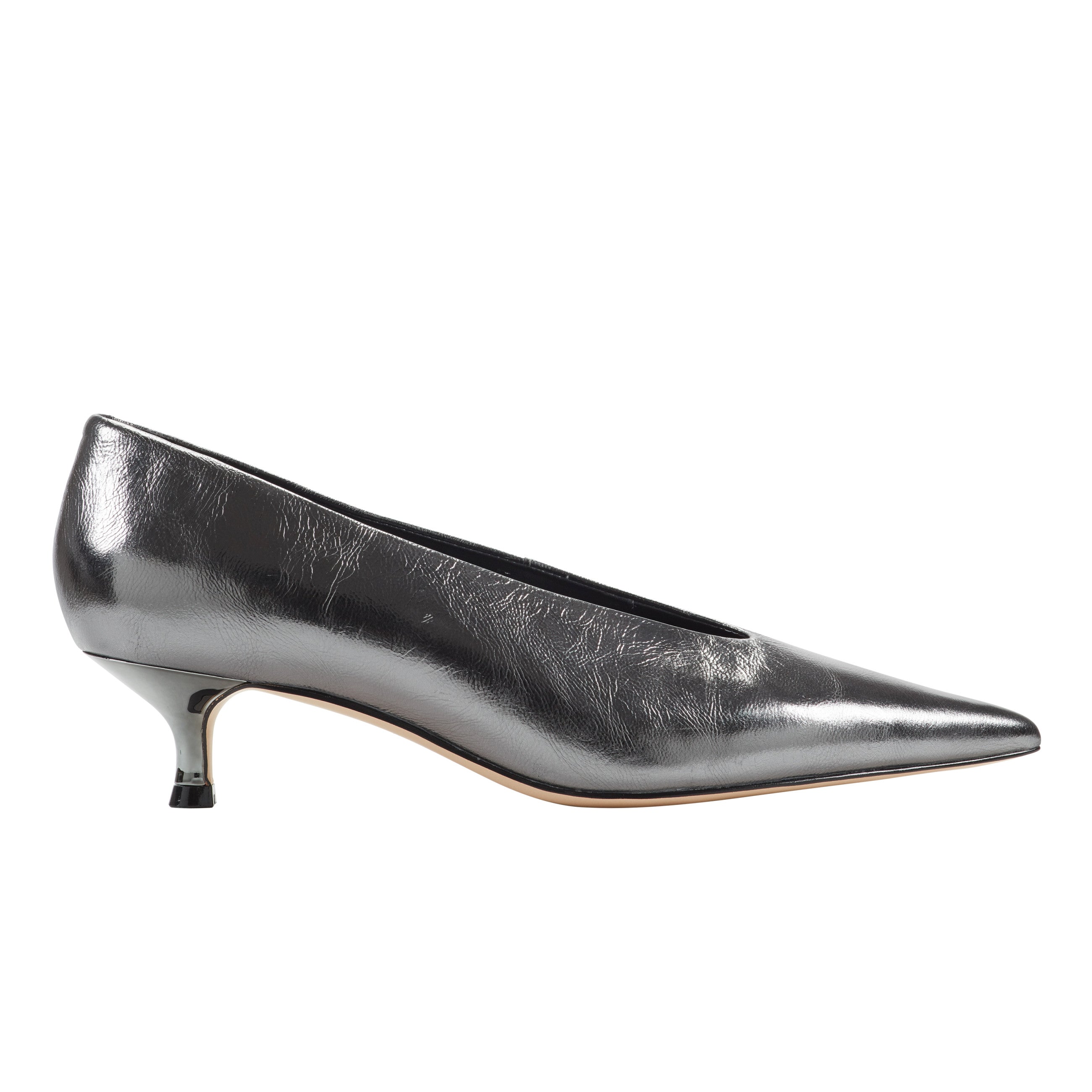 Marc Fisher Cecile Kitten Heel Pump | Silver Leather
