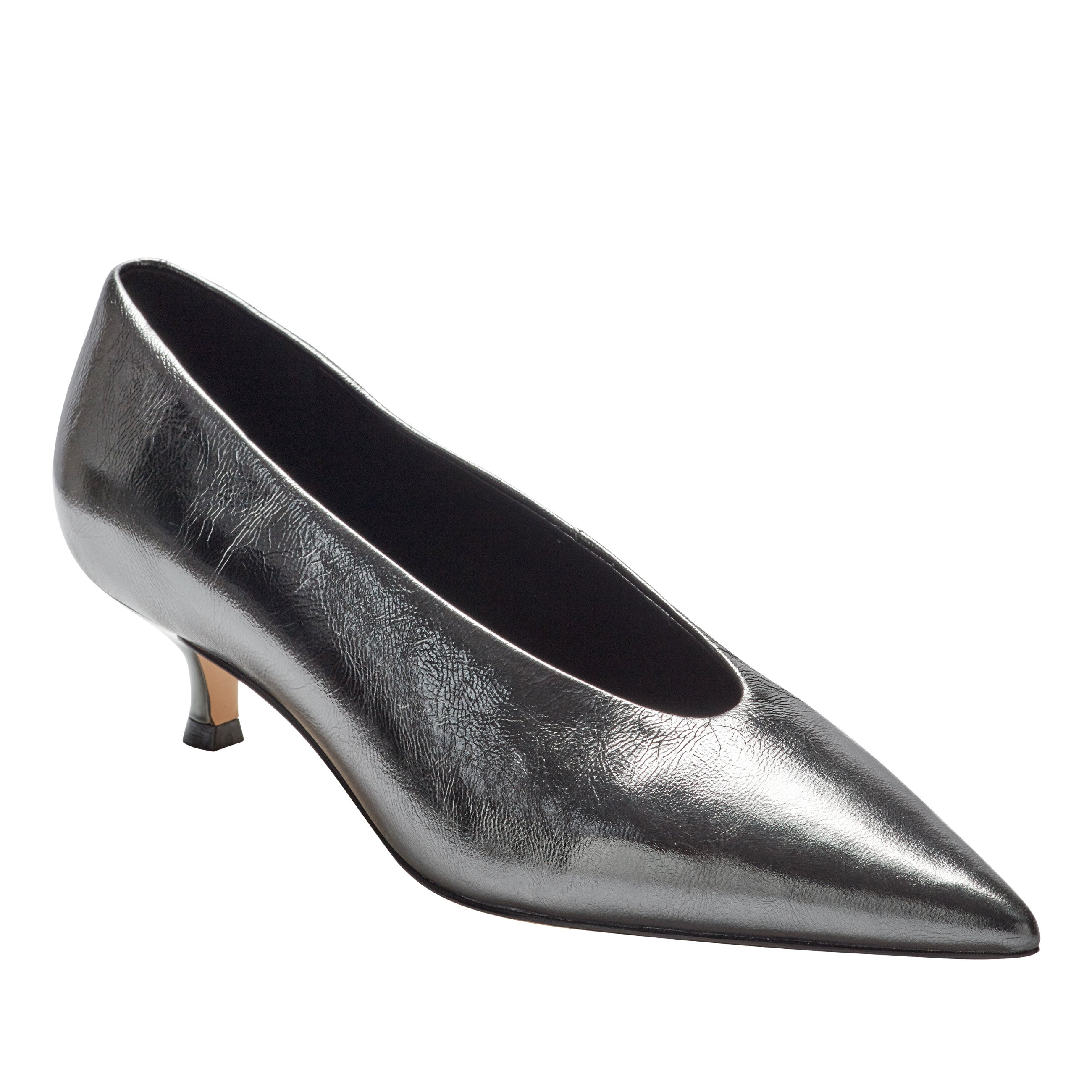 Marc Fisher Cecile Kitten Heel Pump | Silver Leather