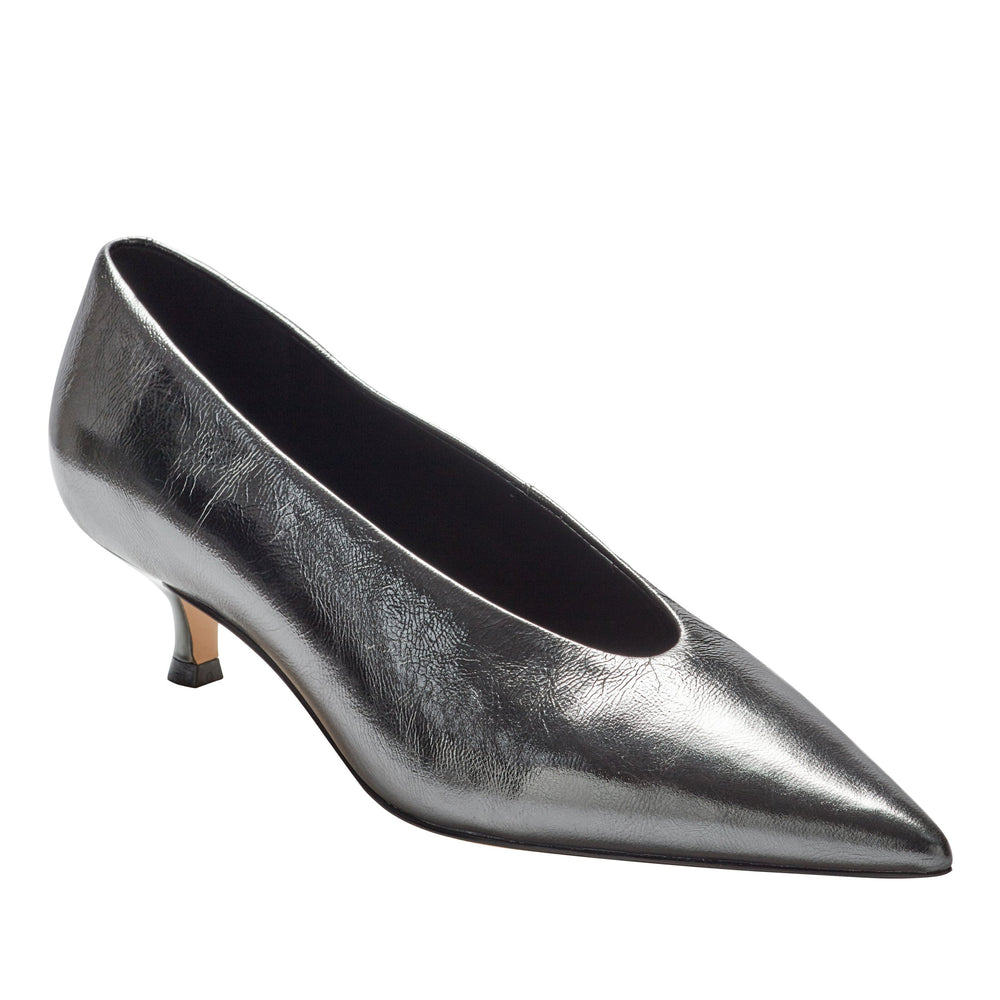 Marc Fisher Cecile Kitten Heel Pump | Silver Leather