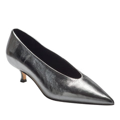 Marc Fisher Cecile Kitten Heel Pump | Silver Leather
