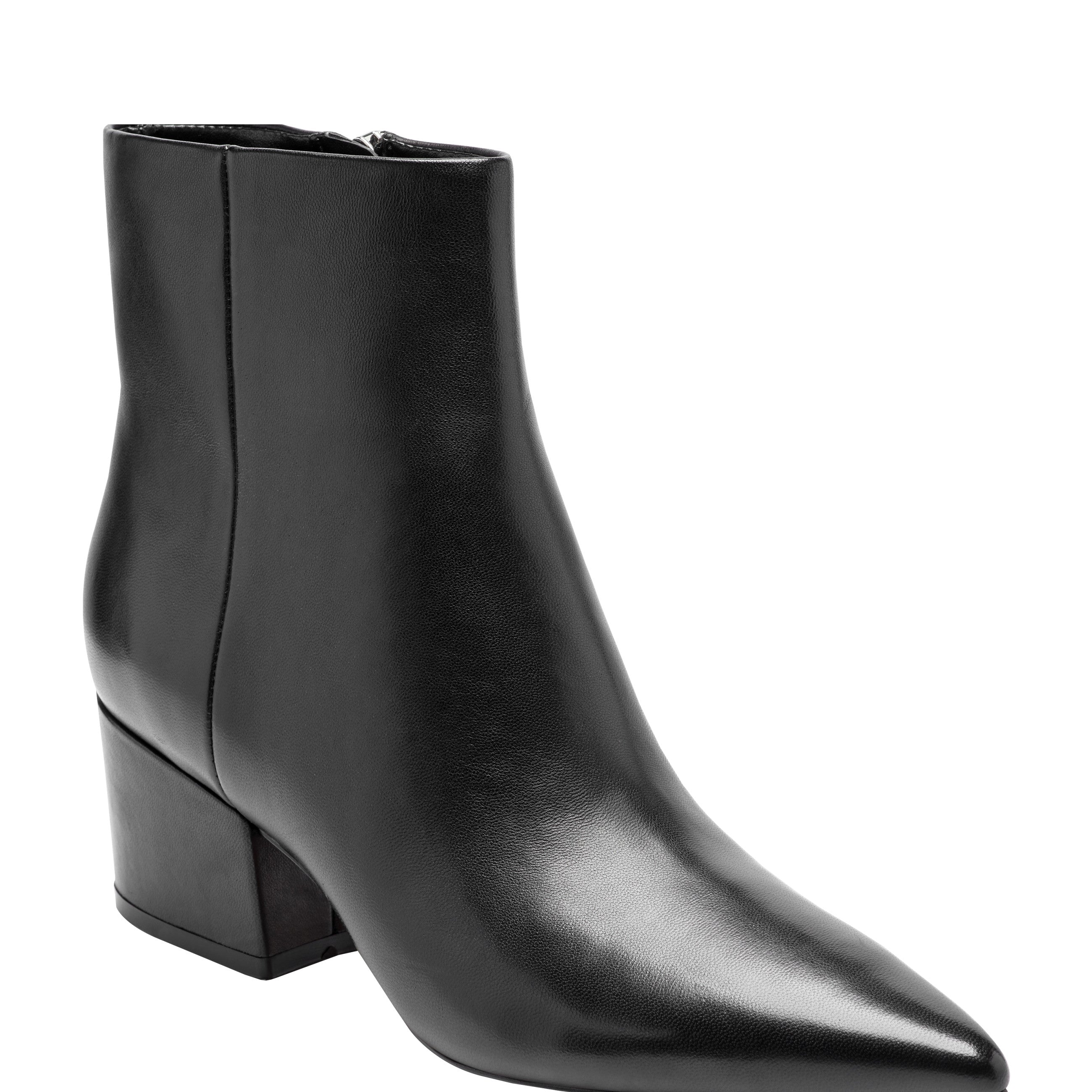 Marc Fisher Alfie Block Heel Ankle Bootie | Black Leather