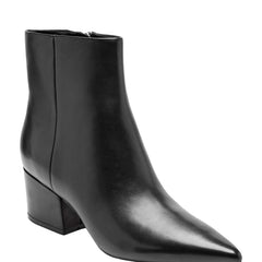 Marc Fisher Alfie Block Heel Ankle Bootie | Black Leather