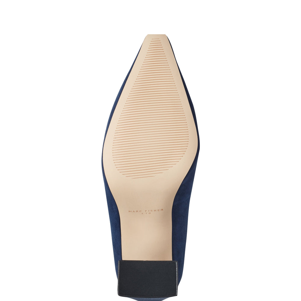 Marc Fisher Minny Block Heel Pump | Navy Suede