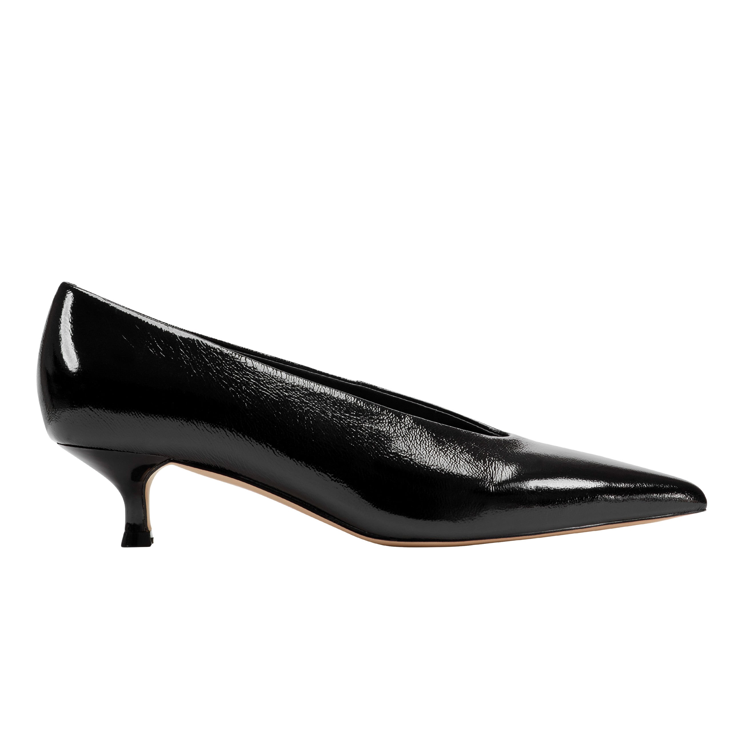 Marc Fisher Cecile Kitten Heel Pump | Black Patent Leather