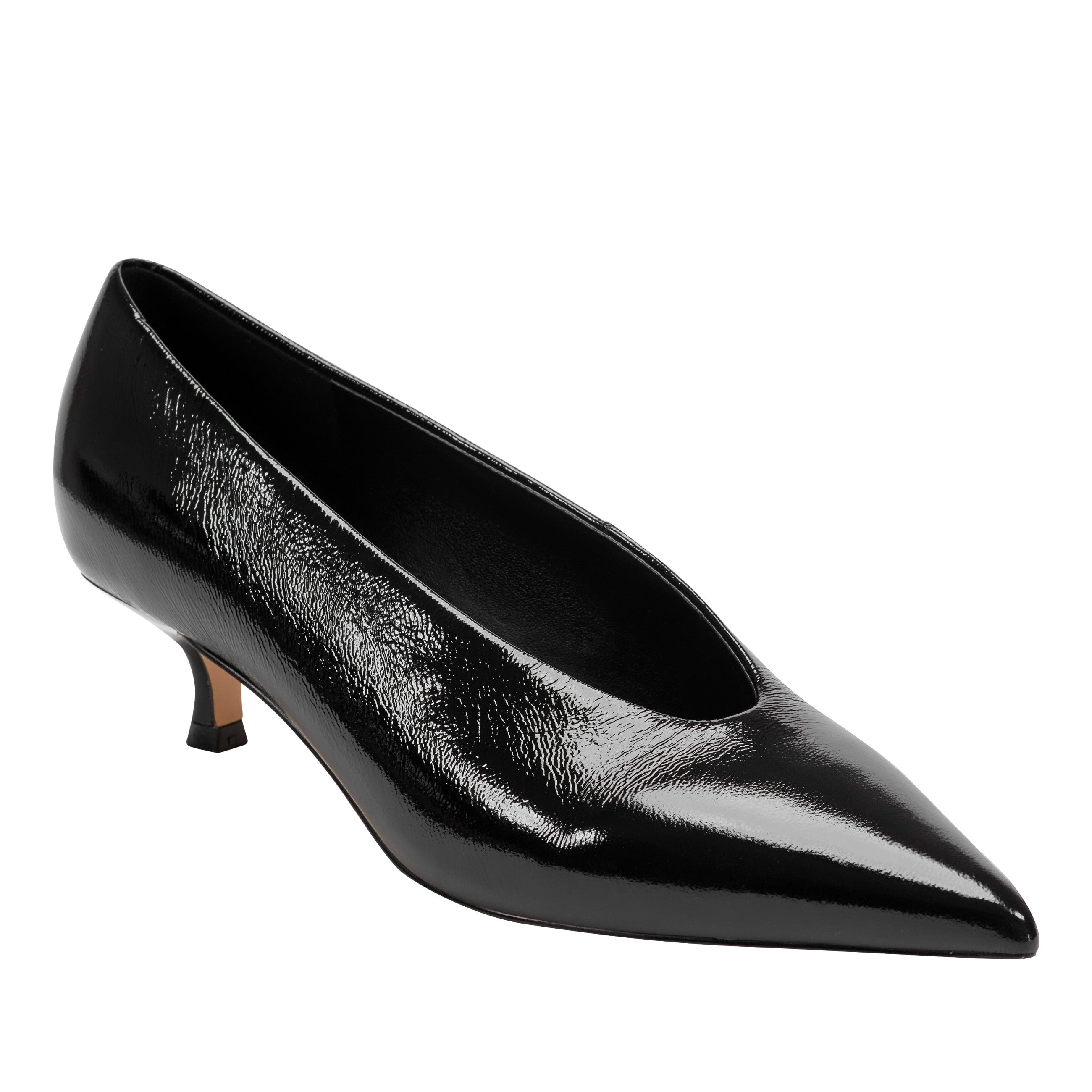Marc Fisher Cecile Kitten Heel Pump | Black Patent Leather