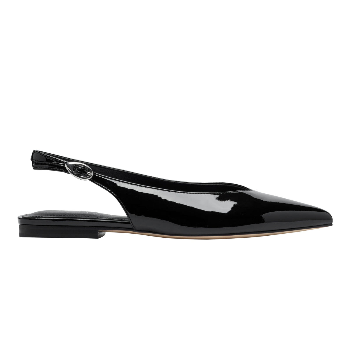 Marc Fisher Gabra Slingback Flat | Black Patent Leather