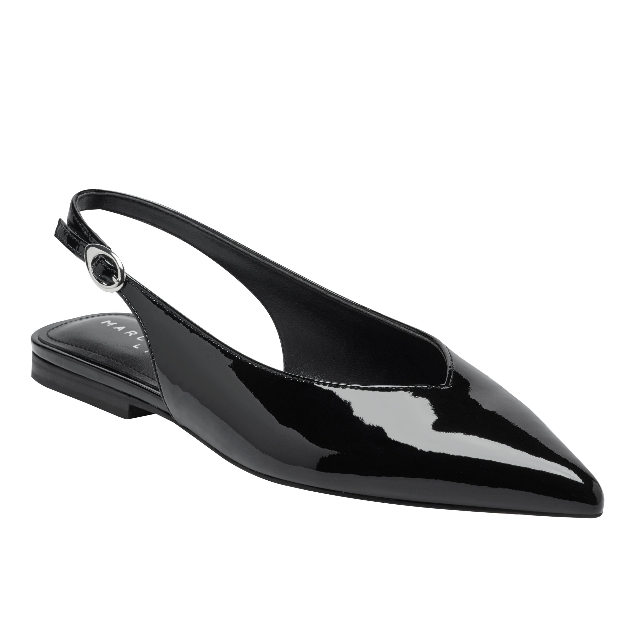 Marc Fisher Gabra Slingback Flat | Black Patent Leather