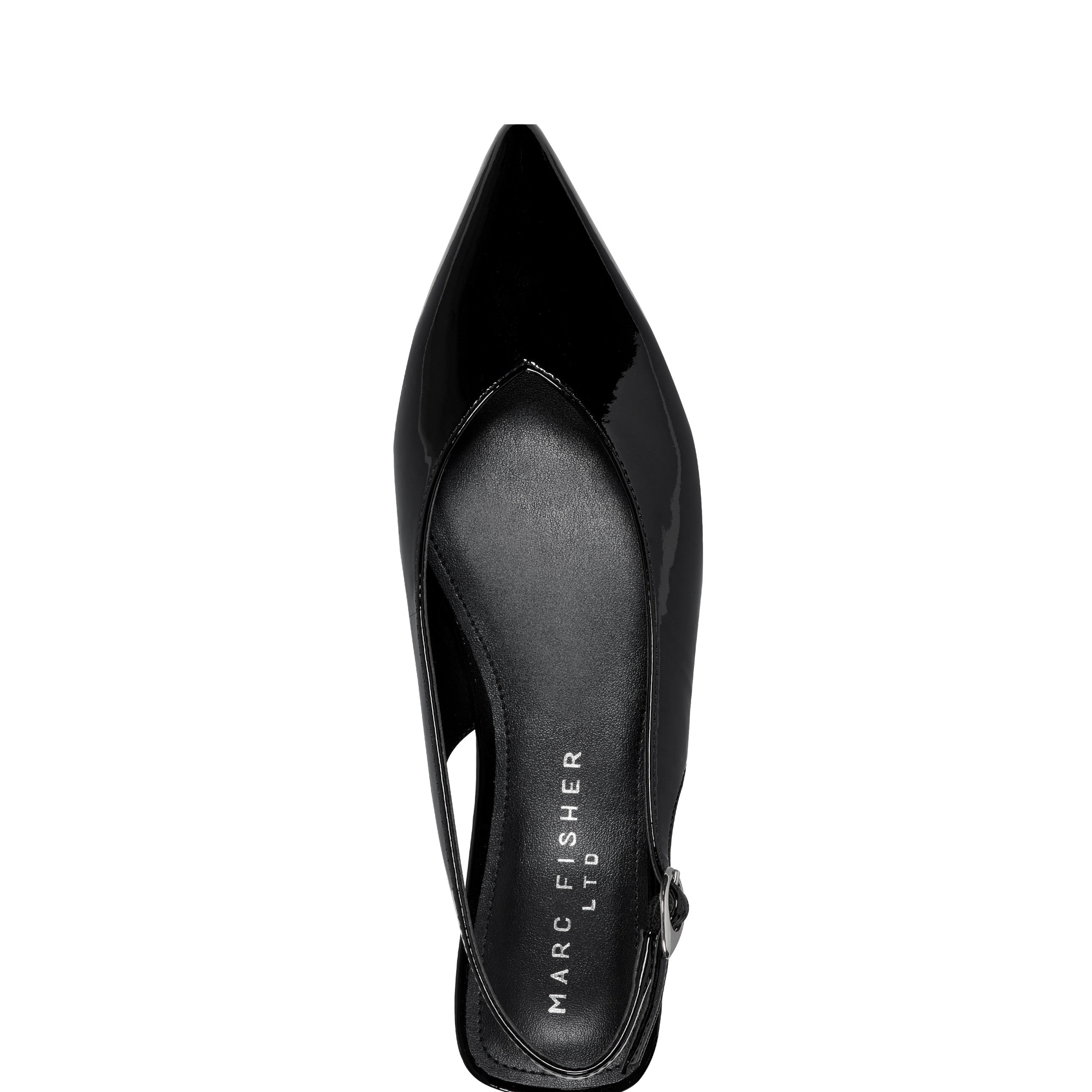 Marc Fisher Gabra Slingback Flat | Black Patent Leather