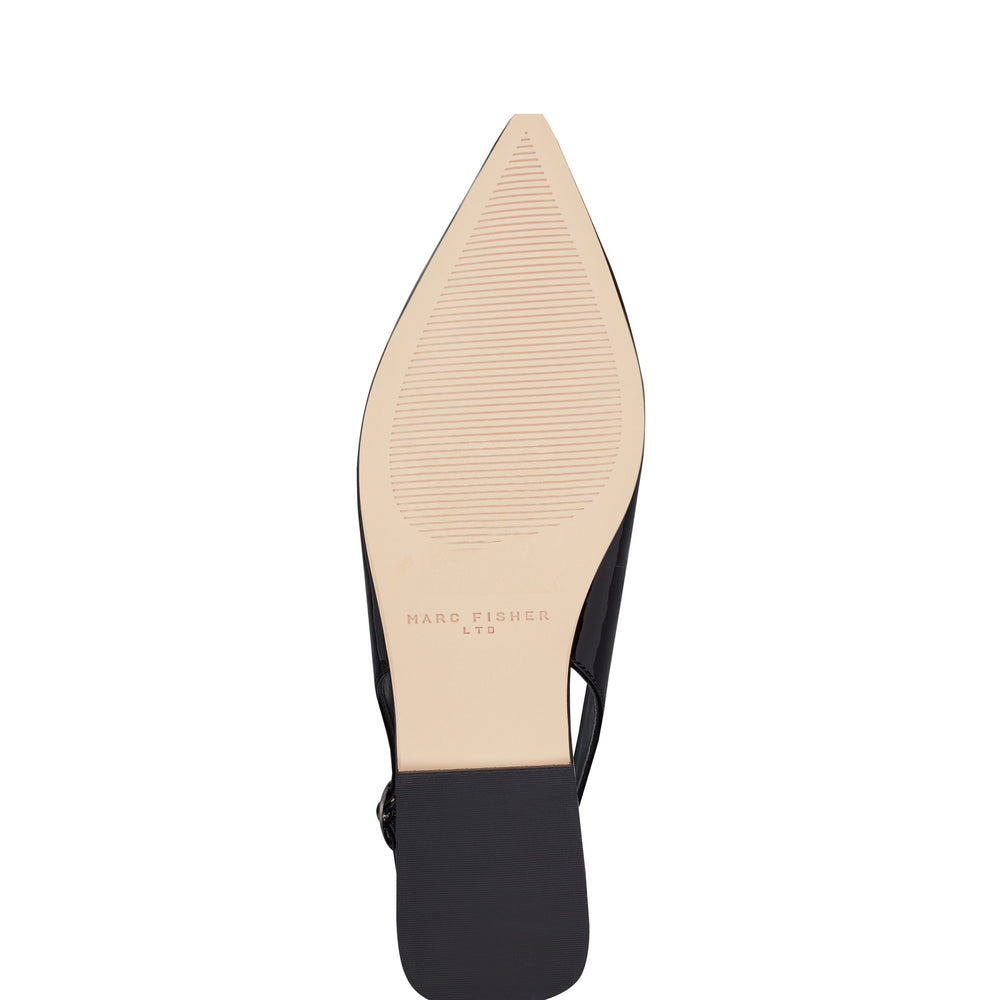 Marc Fisher Gabra Slingback Flat | Black Patent Leather