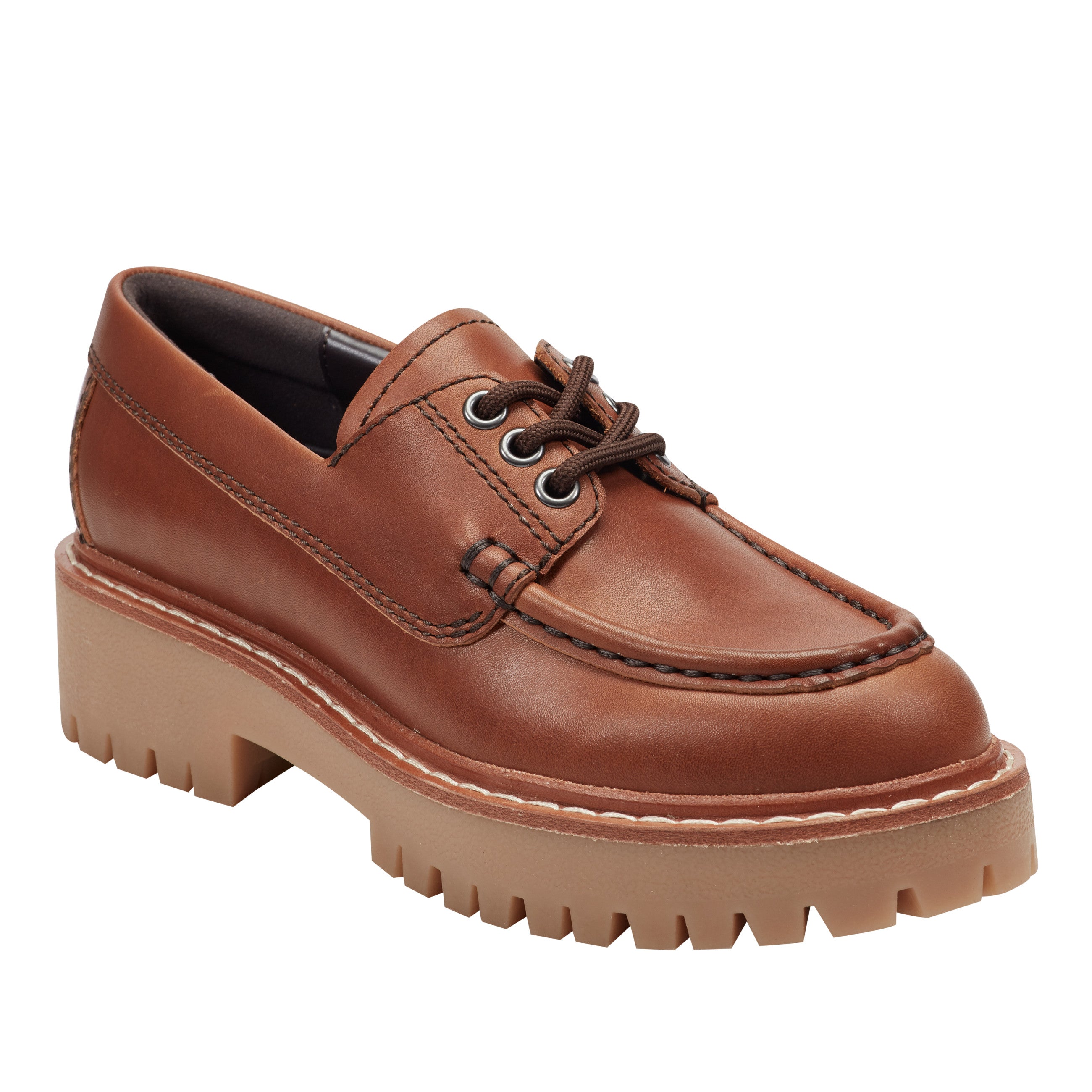 Marc Fisher Nerida Lug Sole Loafer | Brown Leather
