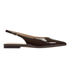 Marc Fisher Gabra Slingback Flat | Brown Patent Leather