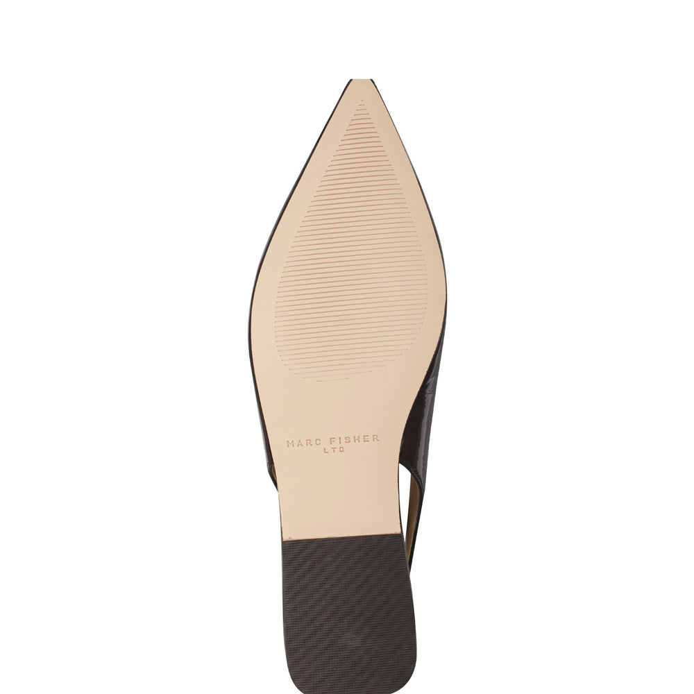 Marc Fisher Gabra Slingback Flat | Brown Patent Leather