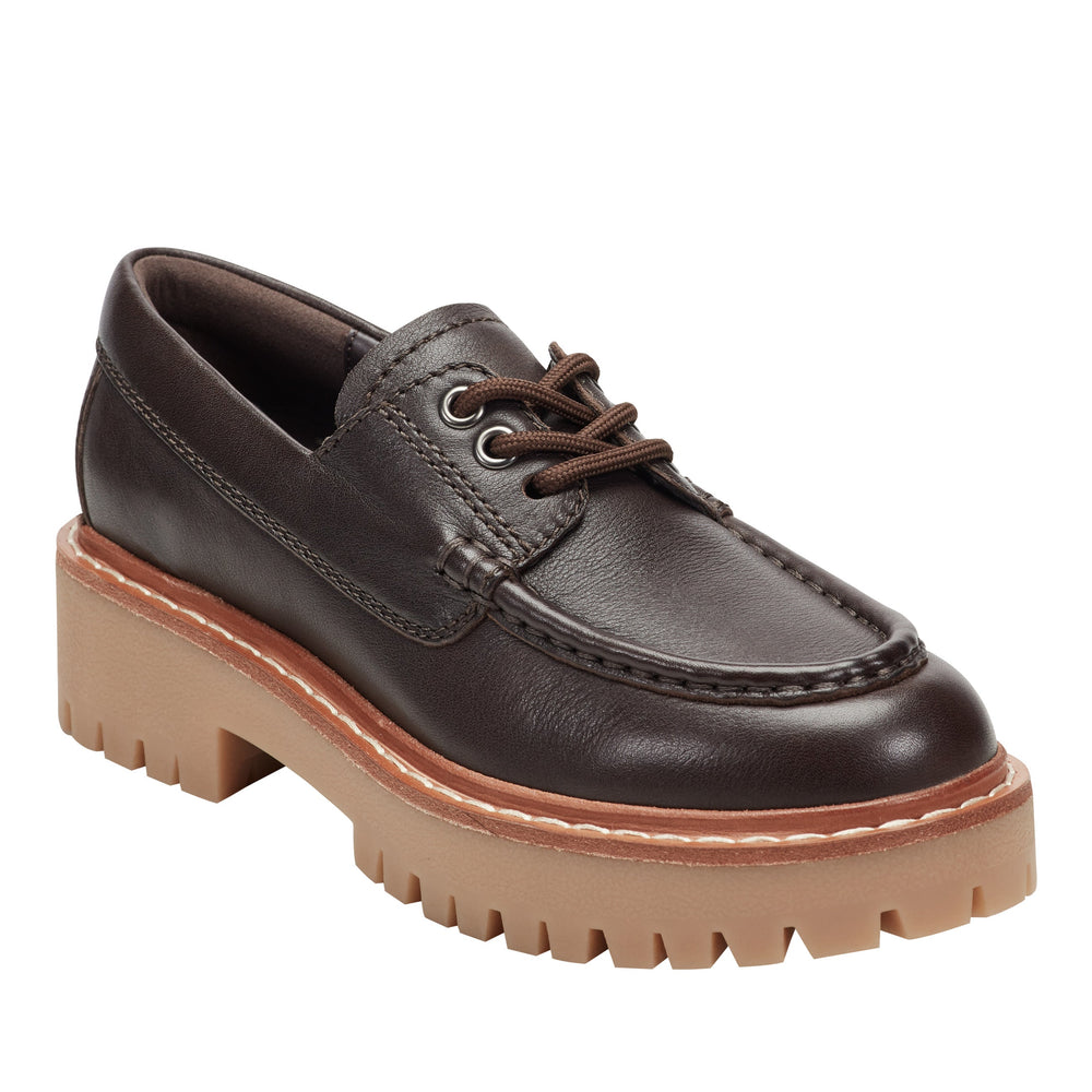 Marc Fisher Nerida Lug Sole Loafer | Dark Brown Leather