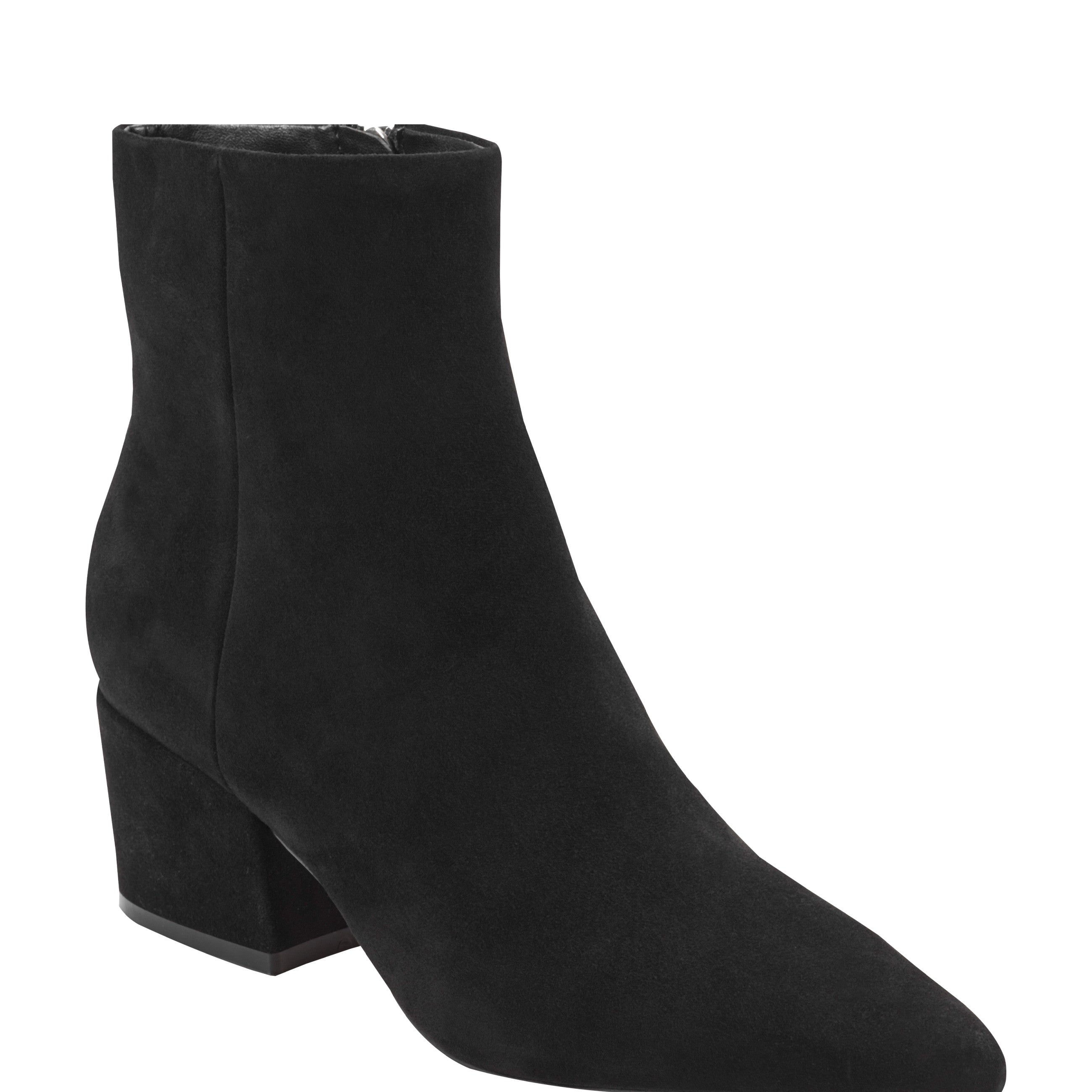 Marc Fisher Alfie Block Heel Ankle Bootie | Black Suede