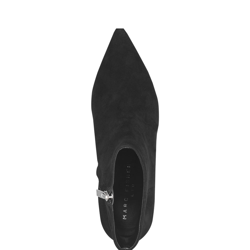 Marc Fisher Alfie Block Heel Ankle Bootie | Black Suede