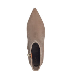 Marc Fisher Alfie Block Heel Ankle Bootie | Taupe Suede