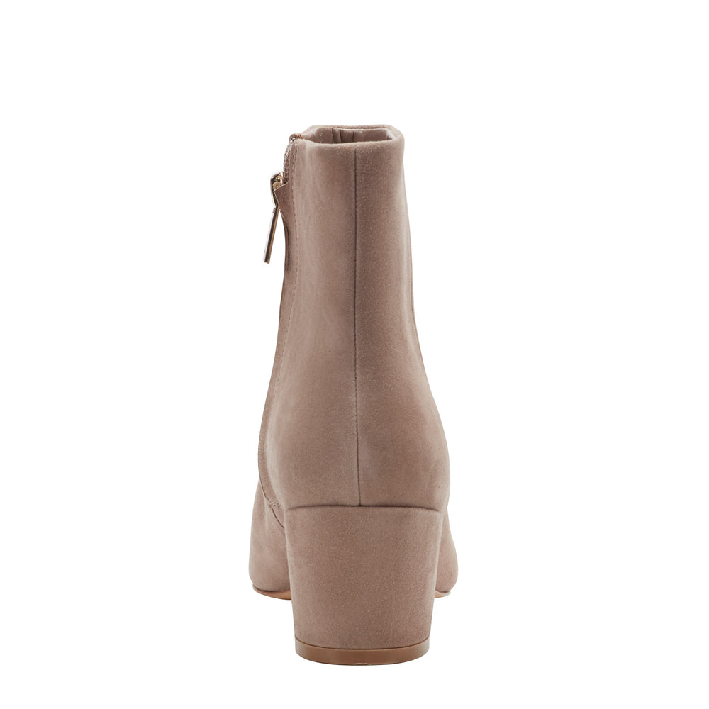 Marc Fisher Alfie Block Heel Ankle Bootie | Taupe Suede