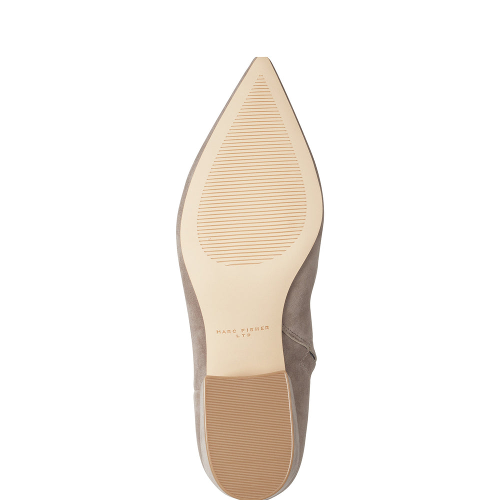Marc Fisher Alfie Block Heel Ankle Bootie | Taupe Suede
