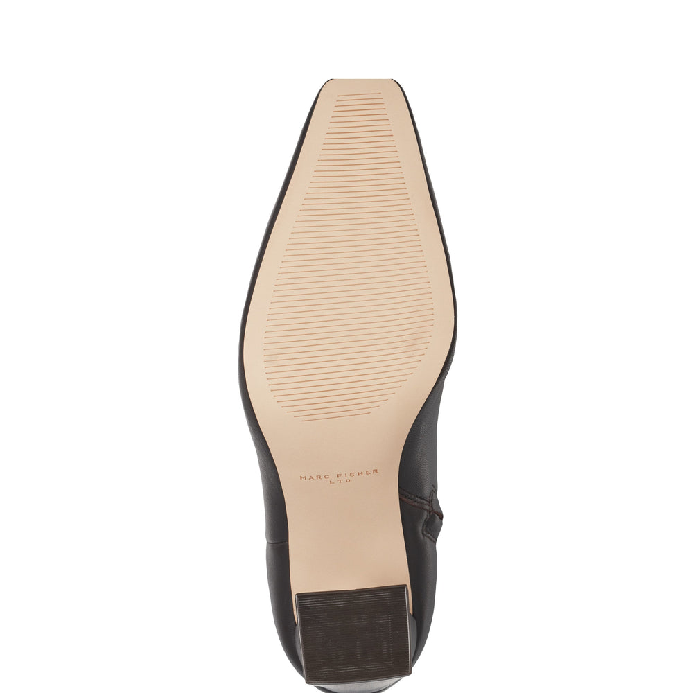 Marc Fisher Novella Block Heel Ankle Bootie | Dark Brown Leather
