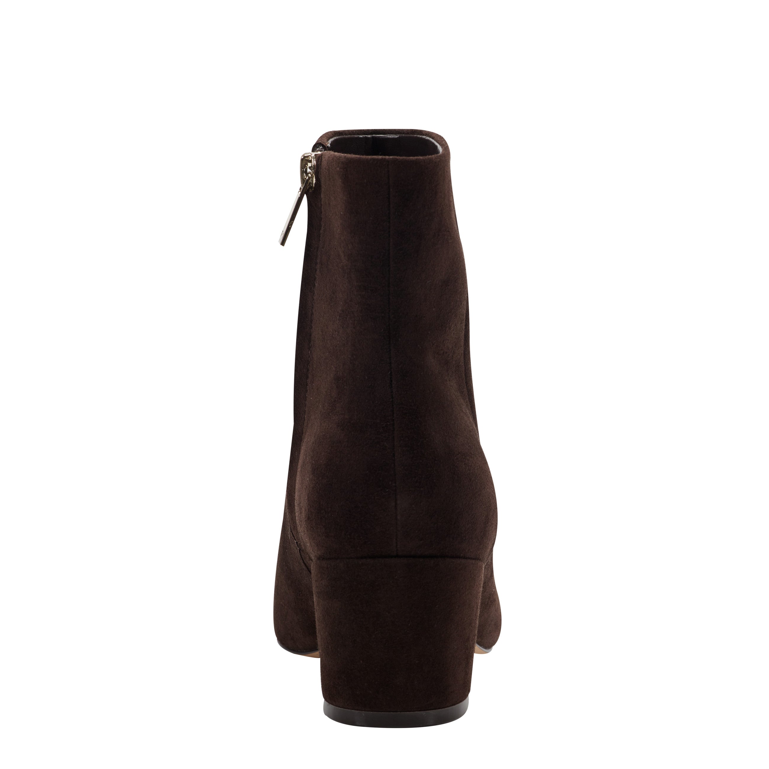 Marc Fisher Alfie Block Heel Ankle Bootie | Dark Brown Suede