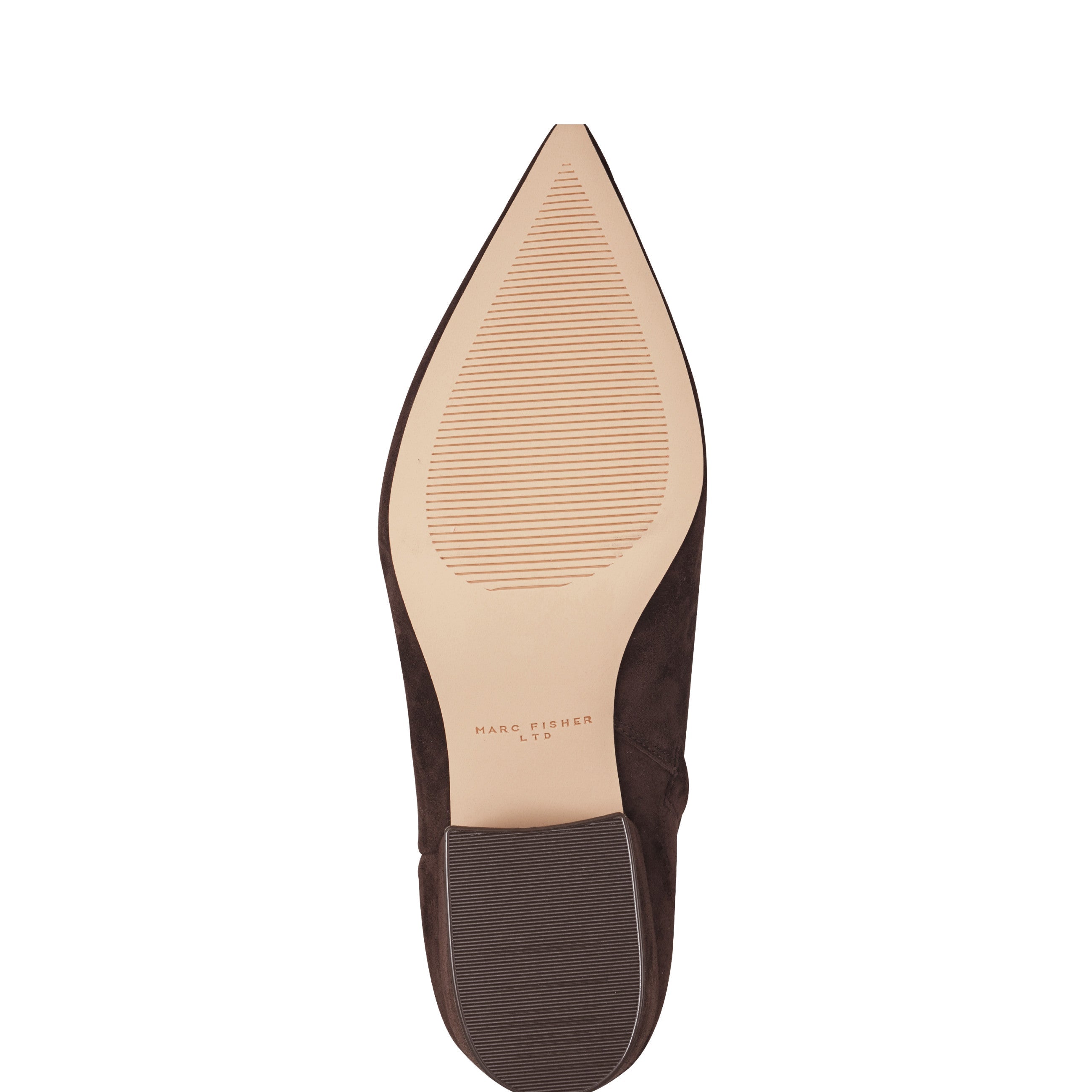 Marc Fisher Alfie Block Heel Ankle Bootie | Dark Brown Suede