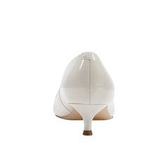 Marc Fisher Cecile Kitten Heel Pump | White Patent Leather