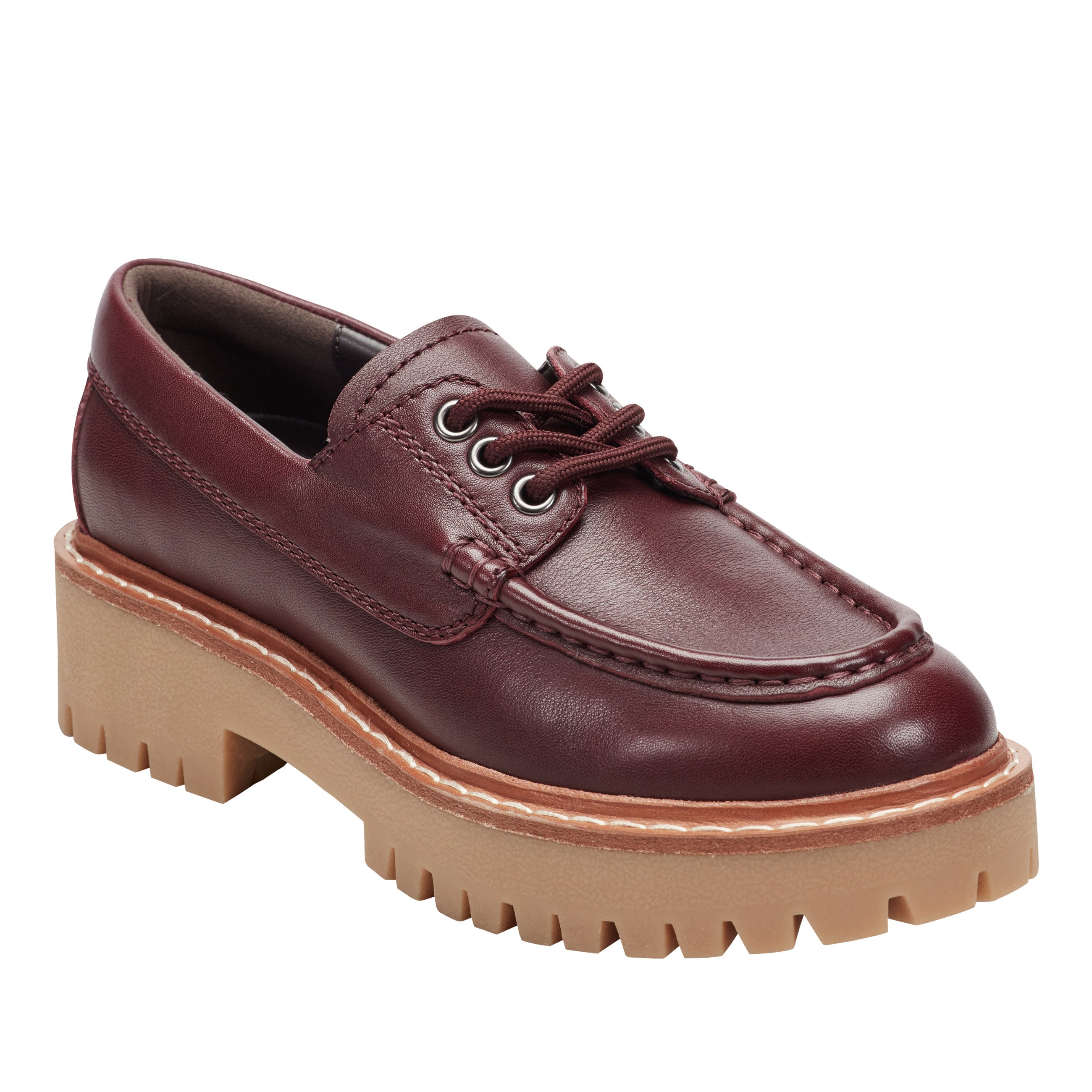 Marc Fisher Nerida Lug Sole Loafer | Dark Red Leather