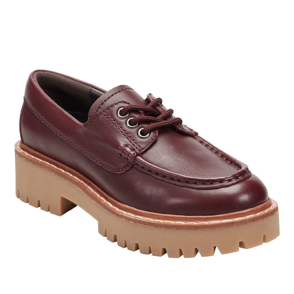 Marc Fisher Nerida Lug Sole Loafer | Dark Red Leather