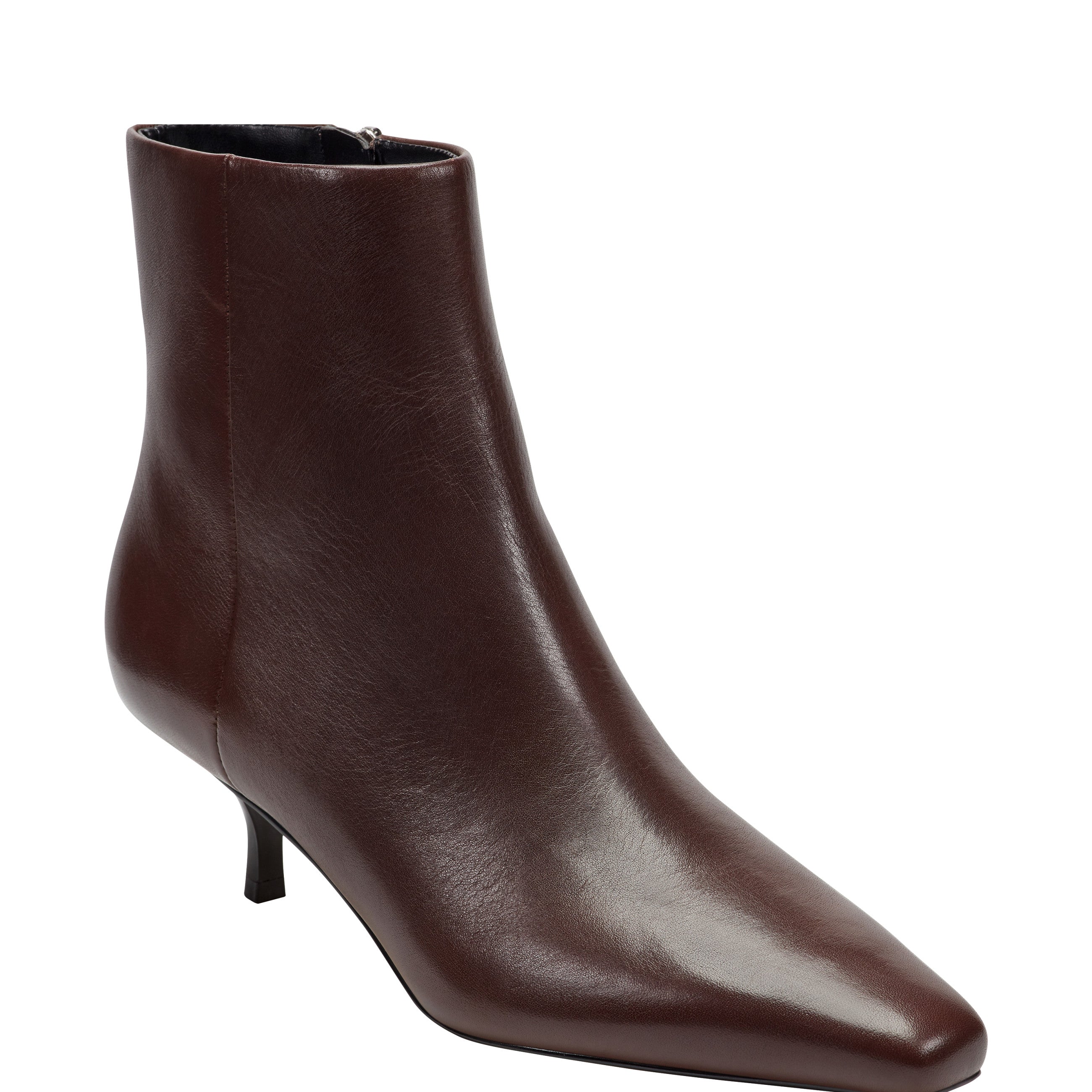 Marc Fisher Kiona Kitten Heel Ankle Bootie | Dark Brown Leather