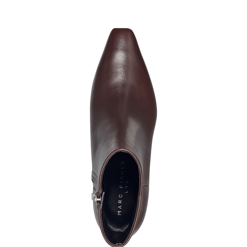 Marc Fisher Kiona Kitten Heel Ankle Bootie | Dark Brown Leather