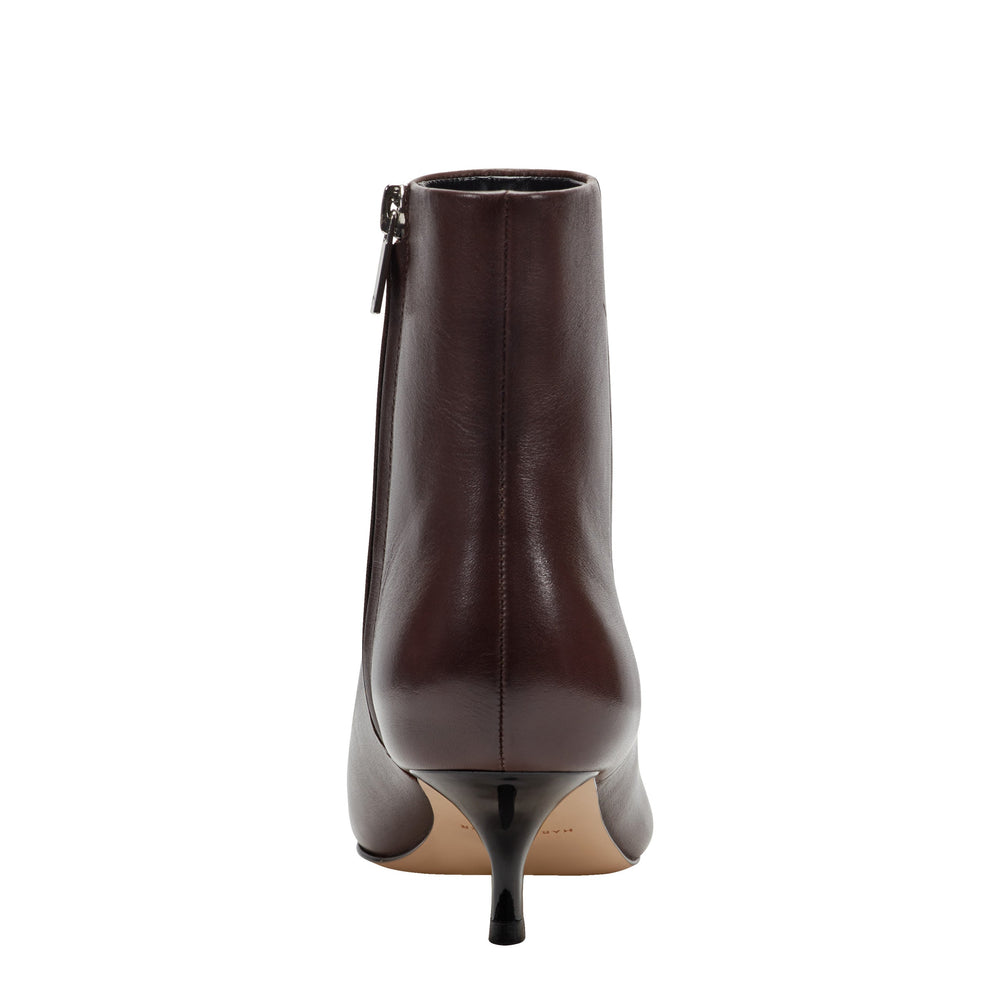 Marc Fisher Kiona Kitten Heel Ankle Bootie | Dark Brown Leather